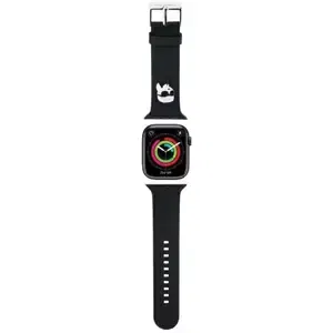 Řemínek Karl Lagerfeld KLAWLSLKNK Apple Watch Strap 42/44/45/49mm black 3D Rubber Karl Head (KLAWLSLKNK)