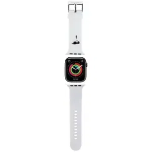 Řemínek Karl Lagerfeld KLAWMSLKNH Apple Watch Strap 38/40/41mm white 3D Rubber Karl Head (KLAWMSLKNH)