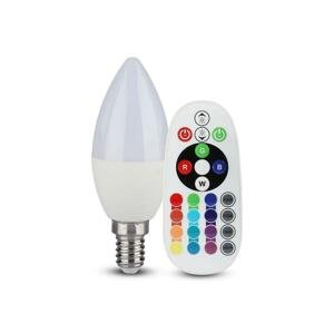 LED RGB Stmívatelná žárovka E14/4,8W/230V 4000K + dálkové ovládání