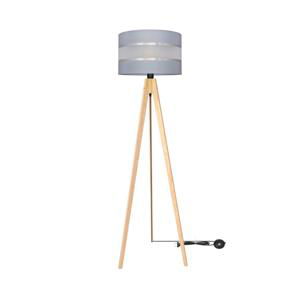 Stojací lampa HELEN 1xE27/60W/230V šedá/chrom/borovice