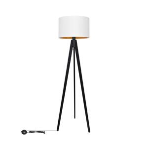 Stojací lampa ALBA 1xE27/60W/230V bílá/zlatá/borovice