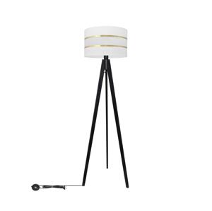 Stojací lampa HELEN 1xE27/60W/230V bílá/zlatá/borovice