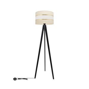 Stojací lampa HELEN 1xE27/60W/230V krémová/zlatá/borovice