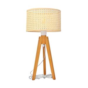 Stolní lampa ALBA 1xE27/60W/230V ratan/dub