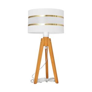 Stolní lampa HELEN 1xE27/60W/230V bílá/zlatá/dub