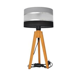 Stolní lampa HELEN 1xE27/60W/230V šedá/černá/chrom/dub