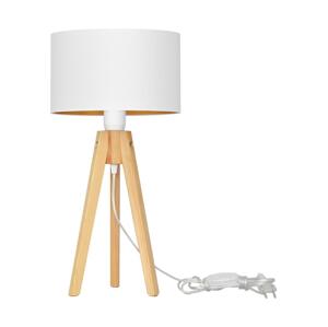 Stolní lampa ALBA 1xE27/60W/230V bílá/zlatá/borovice