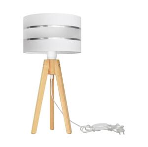 Stolní lampa HELEN 1xE27/60W/230V bílá/chrom/borovice