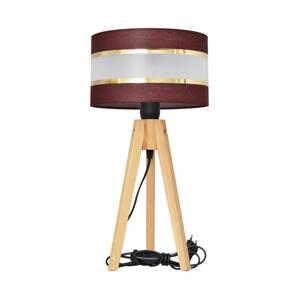 Stolní lampa HELEN 1xE27/60W/230V hnědá/zlatá/borovice