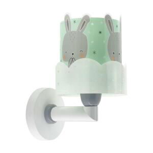 Dalber Dalber 61159H - Dětské nástěnné svítidlo BUNNY 1xE27/60W/230V zelená