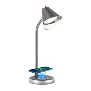 08972L - LED Stmívatelná stolní lampa FINCH LED/9W/12/230V šedá/chrom