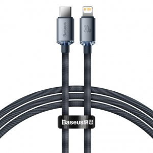 Baseus Crystal Shine kabel USB-C / Lightning 20W 1.2m, černý (CAJY000201)