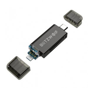 Blitzwolf BW-CR1 čtečka karet SD USB-C / USB-A, černá (BW-CR1)
