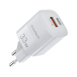 Choetech PD5006 GaN síťová nabíječka USB / USB-C PD QC 33W, bíla (PD5006)