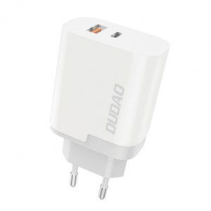 Dudao Wall Charger nabíječka USB / USB-C QC 3.0 3A, bíla (A6xsEU white)