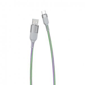 Dudao L9X Flowing Light kabel USB / USB-C 5A 1m, šedý (L9XT)