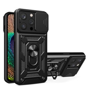 MG Hybrid Armor Camshield kryt na iPhone 15 Pro, černý