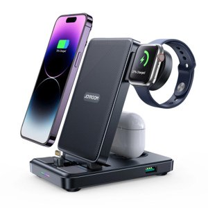 Joyroom JR-WQS02 bezdrátová nabíječka na iPhone / Apple Watch / AirPods, černá