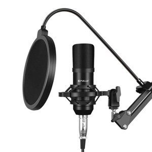 PULUZ PU612B kondenzátorový mikrofon se stojanem, černý (PU612B)