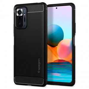 Spigen Rugged Armor silikonový kryt na Xiaomi Redmi Note 10 Pro, černý (ACS02844)