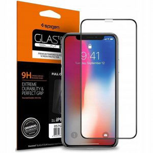 Spigen Full Cover ochranné sklo na iPhone 11 / XR, černé (064GL25233)