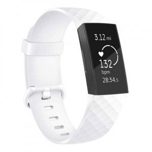 BStrap Silicone Diamond (Small) řemínek na Fitbit Charge 3 / 4, white (SFI008C02)