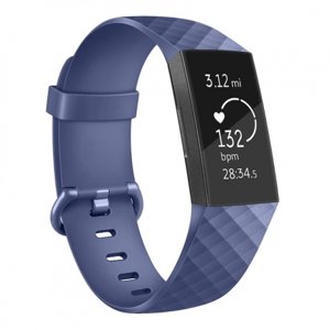 BStrap Silicone Diamond (Small) řemínek na Fitbit Charge 3 / 4, dark blue (SFI008C07)