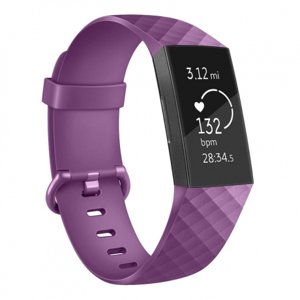 BStrap Silicone Diamond (Small) řemínek na Fitbit Charge 3 / 4, purple (SFI008C08)