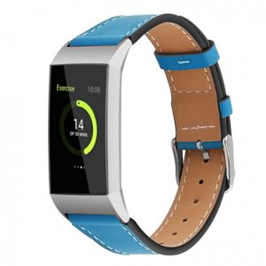 BStrap Leather Italy (Large) řemínek na Fitbit Charge 3 / 4, blue (SFI006C10)