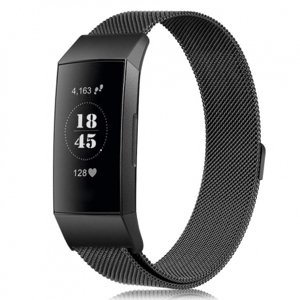 BStrap Milanese (Small) řemínek na Fitbit Charge 3 / 4, black (SFI005C01)