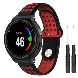 BStrap Silicone Sport řemínek na Garmin Forerunner 235, black/red (SGA002C01)