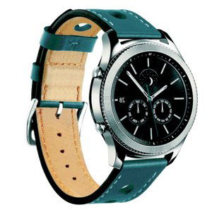 BStrap Leather Italy řemínek na Samsung Galaxy Watch 3 45mm, dark teal (SSG009C0401)