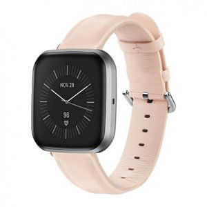 BStrap Leather Lux řemínek na Fitbit Versa 3, sand pink (SFI012C07)