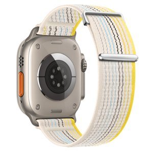 BStrap Velcro Nylon řemínek na Apple Watch 42/44/45mm, starlight (SAP016C22)