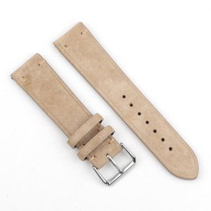 BStrap Suede Leather řemínek na Garmin Vivoactive 4s, beige (SGA011C03)