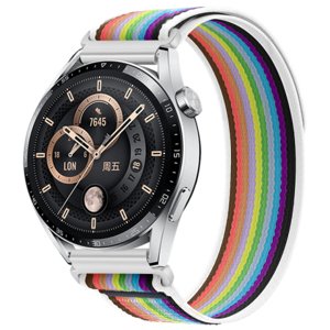 BStrap Velcro Nylon řemínek na Xiaomi Amazfit Bip, white rainbow (SSG028C0404)