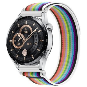 BStrap Velcro Nylon řemínek na Samsung Galaxy Watch 42mm, white rainbow (SSG028C0409)