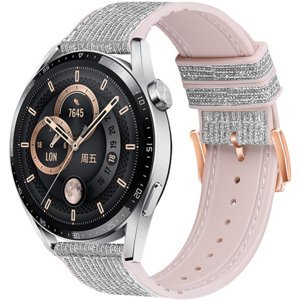 BStrap Glitter řemínek na Huawei Watch GT3 42mm, silver (SSG032C0108)