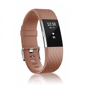 BStrap Silicone Diamond (Small) řemínek na Fitbit Charge 2, brown (SFI002C18)