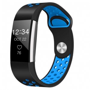 BStrap Silicone Sport (Small) řemínek na Fitbit Charge 2, black/blue (SFI003C05)