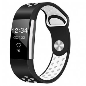 BStrap Silicone Sport (Small) řemínek na Fitbit Charge 2, black/white (SFI003C08)