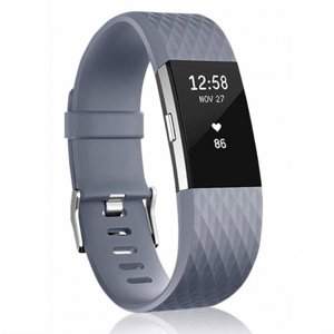 BStrap Silicone Diamond (Small) řemínek na Fitbit Charge 2, dark gray (SFI002C20)