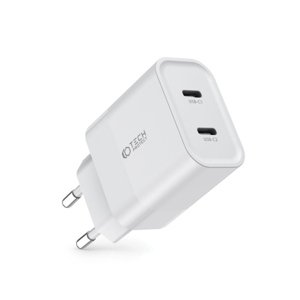 Tech-Protect C20W síťová nabíječka 2x USB-C 20W PD, bíla