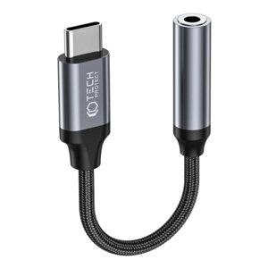 Tech-Protect Ultraboost adaptér USB-C / 3.5mm mini jack, černý