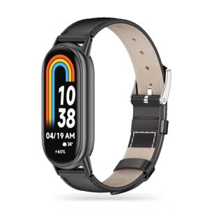 Tech-Protect Leatherfit řemínek na Xiaomi Smart Band 8, black