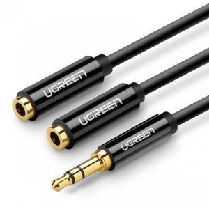 Ugreen Splitter audio kabel 3.5mm mini jack 25cm, černý