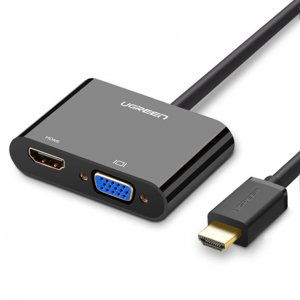 Ugreen CM101 adaptér mini HDMI - VGA / HDMI / 3.5mm jack, černý (CM101)