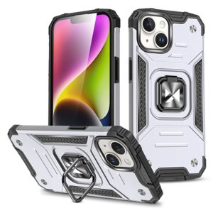 MG Ring Armor kryt na iPhone 15, stříbrný