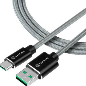 Tactical Fast Rope Aramid Cable USB-A/USB-C - (SuperVOOC 2.0 CHARGE) 1m šedý