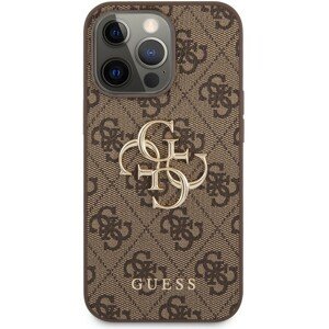 Guess PU 4G Metal Logo Case iPhone 13 Pro hnědý